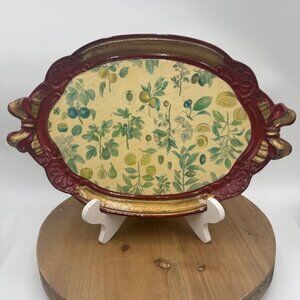 Tirinnanzi  Gilded Florentine tray bow handles made in Italy red gold